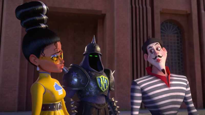 (Megamind panting) - (gasps) He's getting away!
