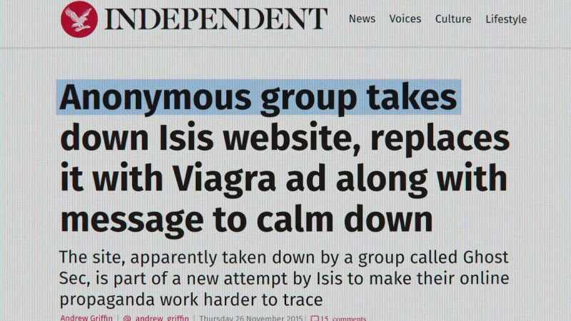 Members of Anonymous had been taking down