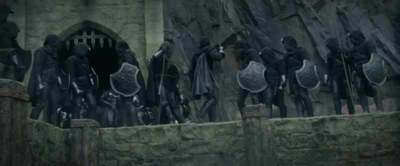(MEN CLAMORING) - Step aside for the king