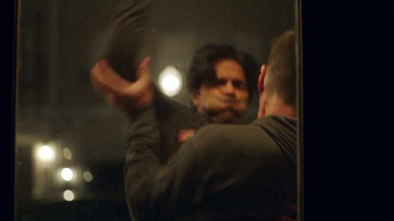 (men grunting) (blows thudding)