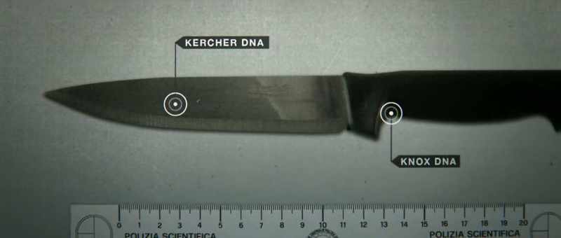 Meredith's DNA was found on the tip of the blade