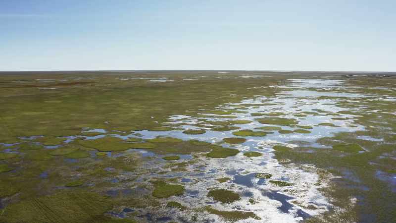 Methane can be seen escaping from lakes