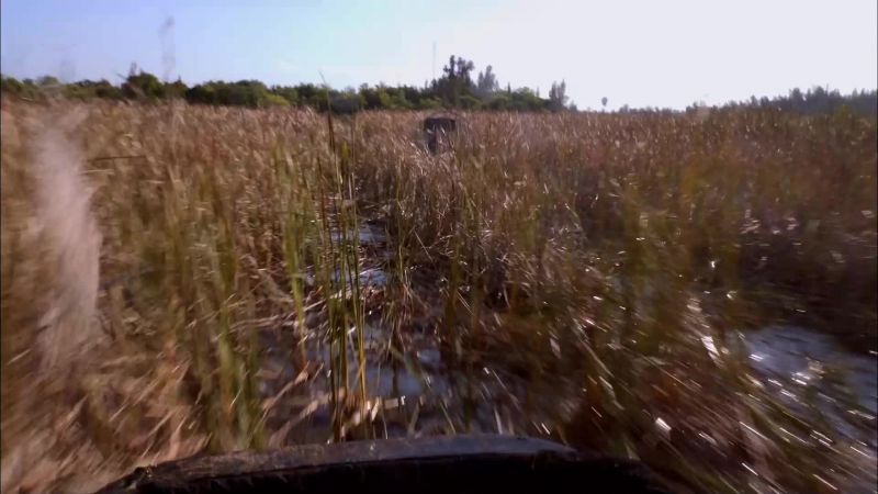 [ Michael Narrating ] Airboats are built light, with the least material possible