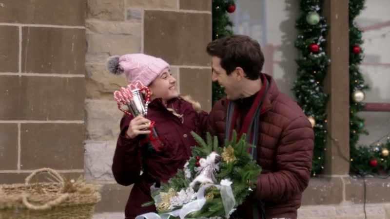 Michaela and Josh with their angelic wreath
