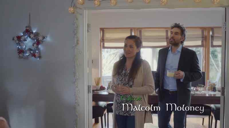 Mistletoe dangling from this crown molding
