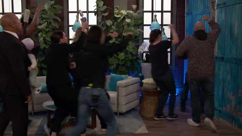 [mob booing] - Get her!