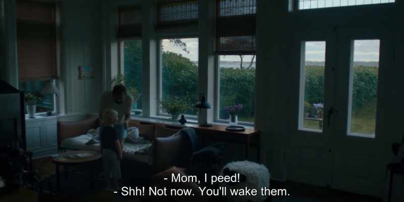 Mom, I peed! - Shh! Not now. You'll wake them