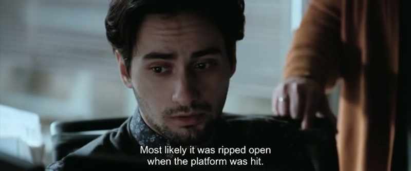 Most likely it was ripped open when the platform was hit