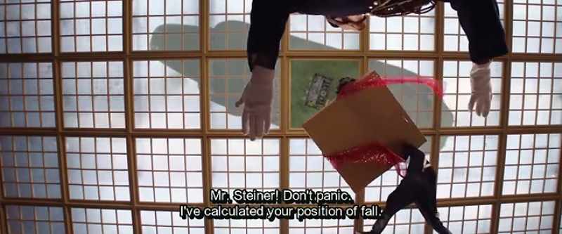 Mr. Steiner! Don't panic. I've calculated your position of fall