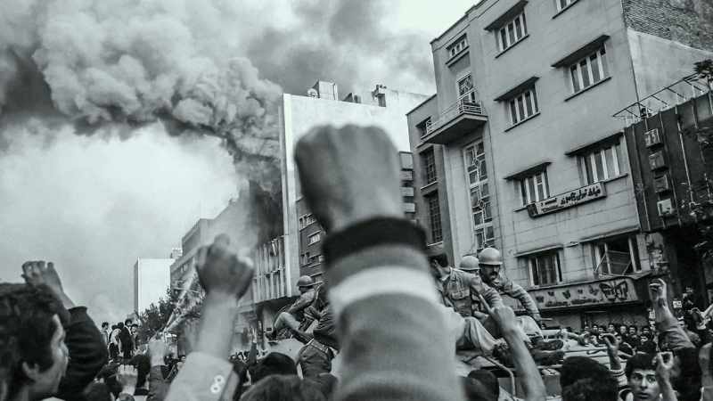 [music calming] -[crowd clamoring]