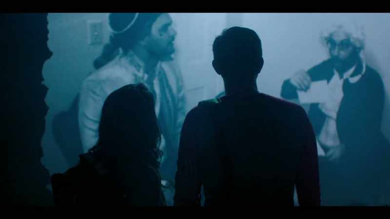 (Muted dialogue in film)