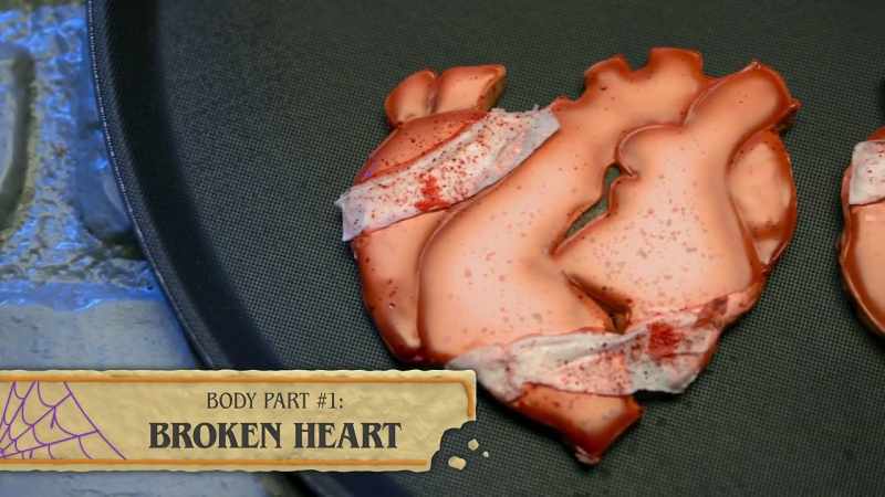 My designs are a broken, battered heart cookie