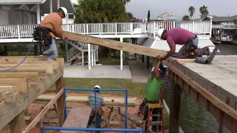My framing team is here, and we're getting the deck all built out