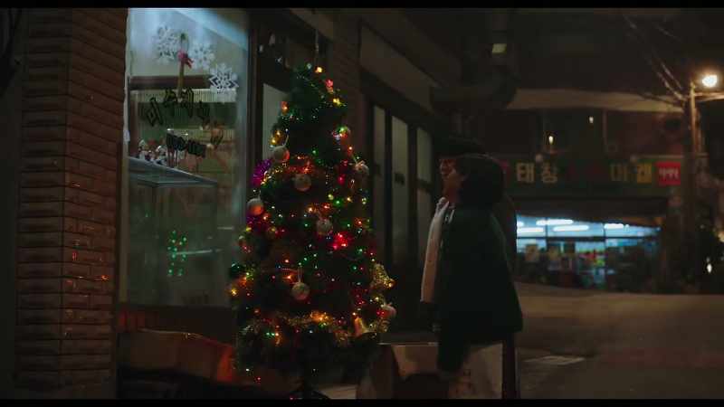My mom would always put the Christmas tree outside