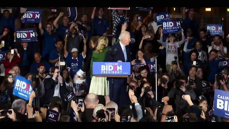 [narrator] Amiable phantom Joe Biden seizes victory