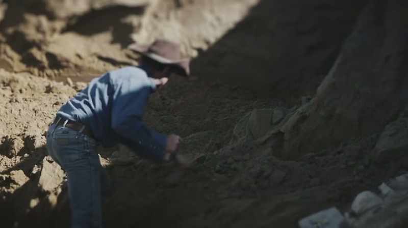 Narrator: CLAYTON IS DIGGING ON OLD FAITHFUL