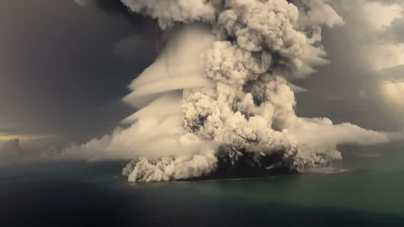 NARRATOR: Eight hours later, the volcano stopped erupting