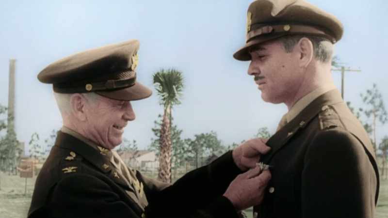 Narrator: GABLE JOINS THE 351st HEAVY BOMBARDMENT GROUP