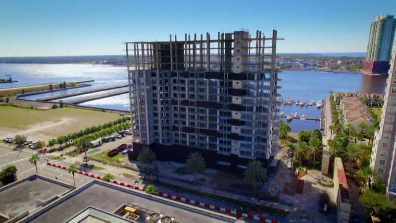 [narrator] In 2002, construction began on a waterside development