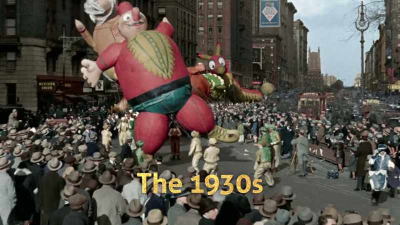 Narrator: MACY'S THANKSGIVING DAY PARADE, 1929