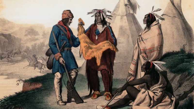 Narrator: Native people had been exchanging animal pelts
