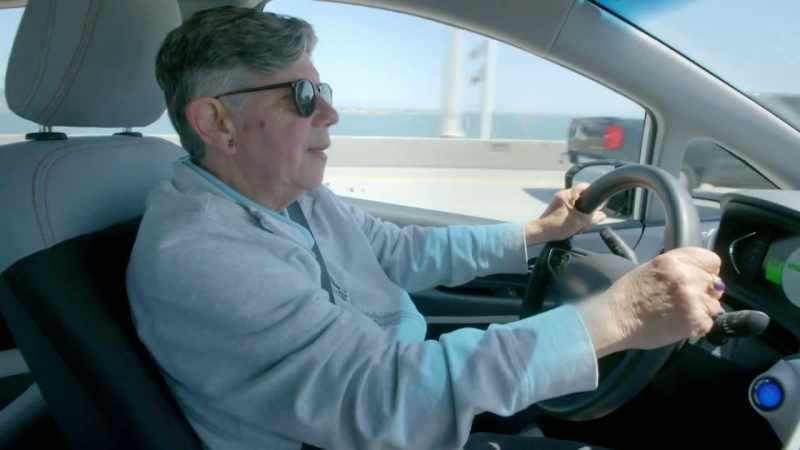 [narrator] On the Bay Bridge