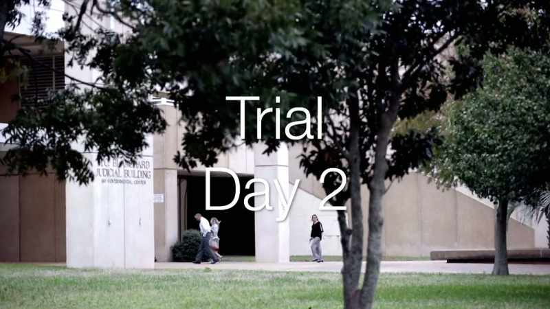 NARRATOR: On the second day of the trial