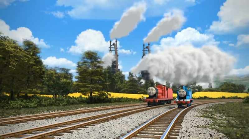[narrator] So Thomas and James headed back to Sodor together