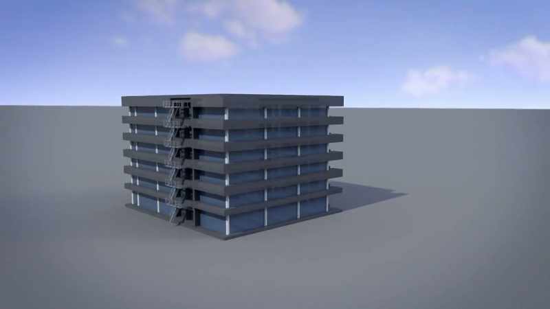 [narrator] The building's six story framework was made up