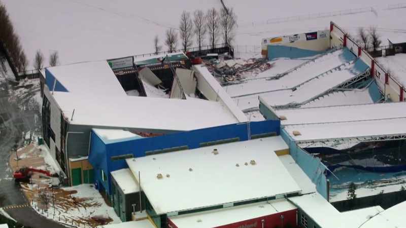 [narrator] The stadium's roof had collapsed