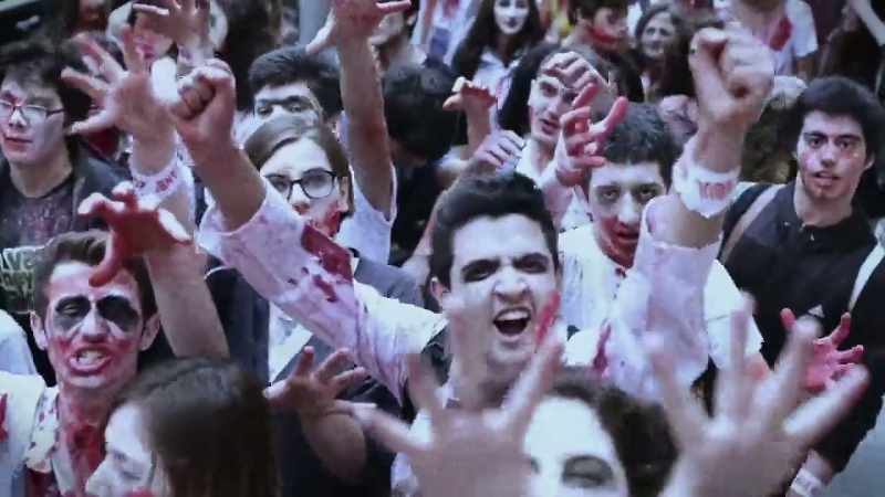 NARRATOR: The zombie apocalypse's mindless hordes