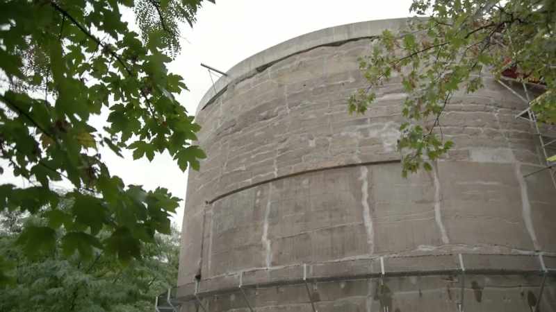 Narrator: This 45-foot-high concrete block