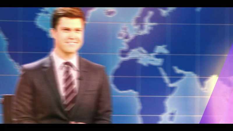 Narrator: We gab about his Weekend Update co-anchor