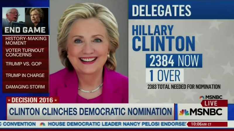 NBC News is now declaring Hillary Clinton