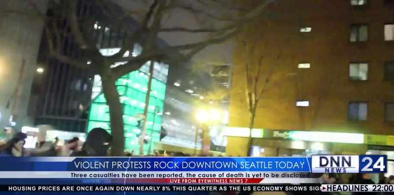 NEWSCASTER: Another evening of violent protests