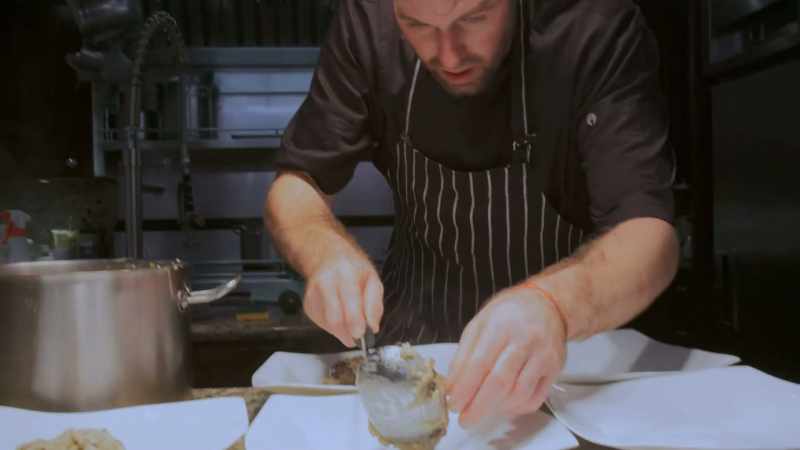 Next course, five-mushroom risotto