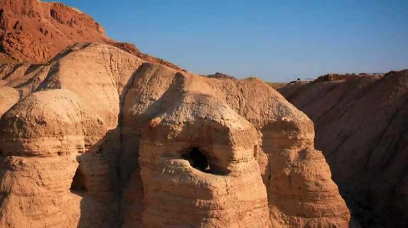 Next to the cave, where most scrolls are found