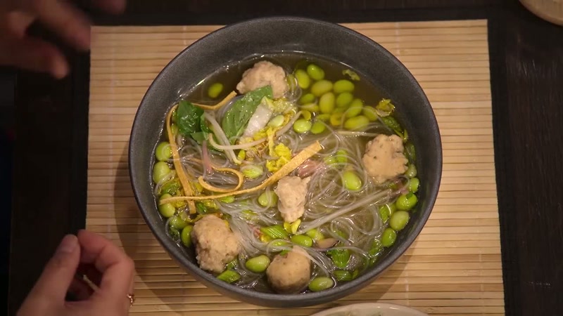 Nice and fresh, light. The broth clean, not salty