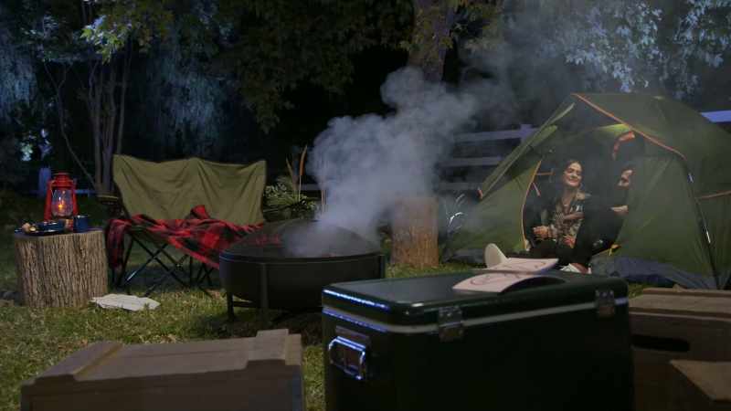 [Nikki] Moo seems to be getting cozy with Luv on their camping date