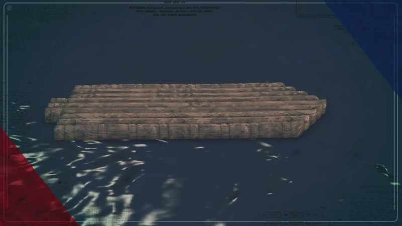 Nine balsa logs comprise the 18' by 45' base