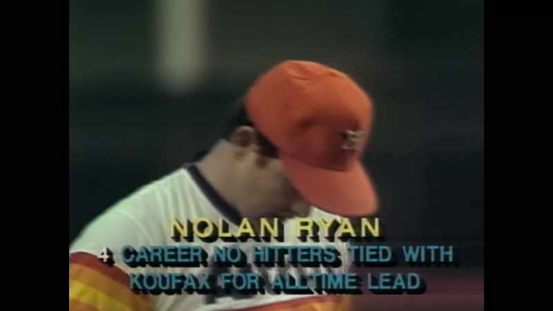 Nolan Ryan goes out here in the ninth inning