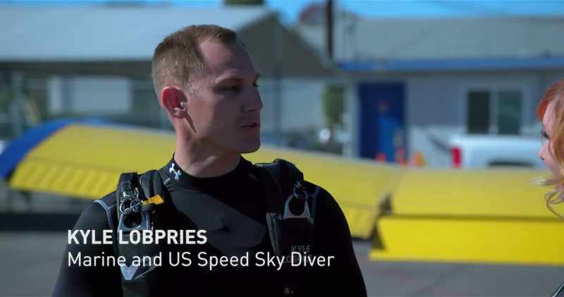 Normal speed for a skydiver in a belly orientation