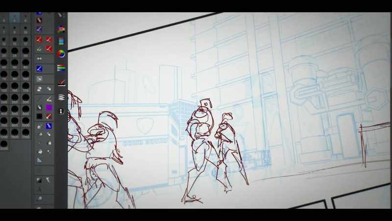 Normally in a comic book, you have multiple people working on the art