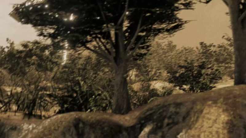 Not far from them, a beam of white light