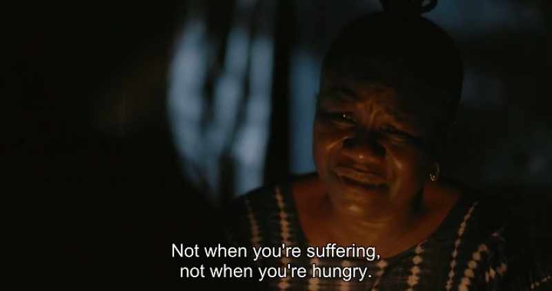 Not when you're suffering, not when you're hungry
