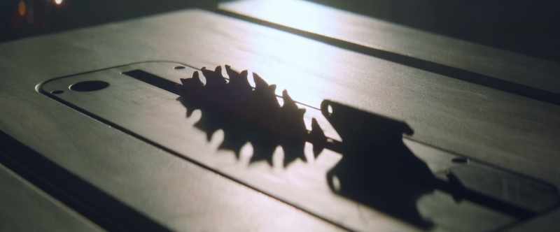 Note this circular saw cuts on the upstroke