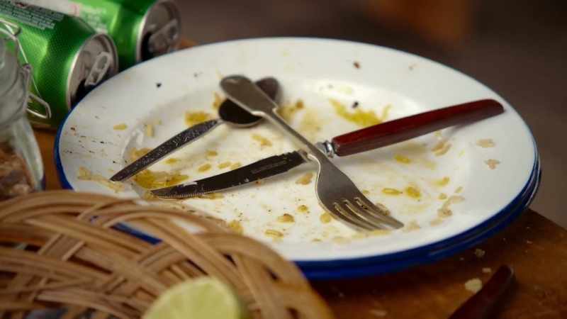Nothing's getting clean. There's just food everywhere