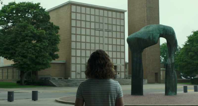Notice how the cross and the doors