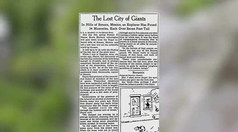 Now, in 1930, the explorer Paxton Hayes found