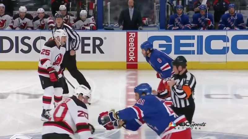 Now you line up and... you address it on a faceoff